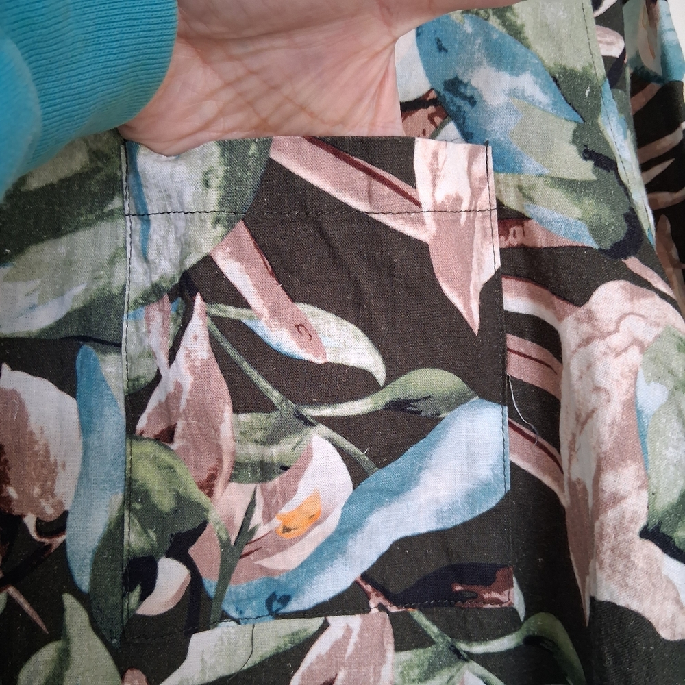 C by One Tropical Floral Linen Blend Button Up Shirt Size 2X - Picture 7 of 12